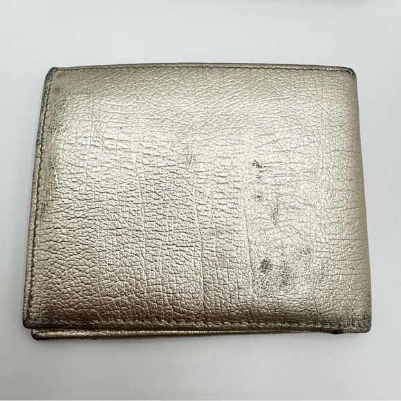 D&G Dolce Gabbana Metallic Gold Bifold Leather Wallet - Picture 7 of 16